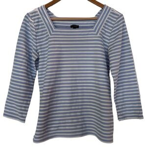Talbots Light Blue and White Striped Blouse
